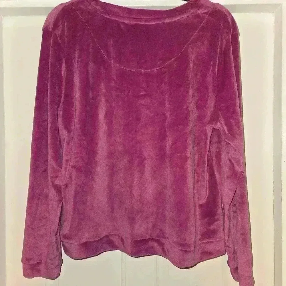 Juicy Couture Velvet Velour Loungewear Pajama Jogger Set Magenta Size XL